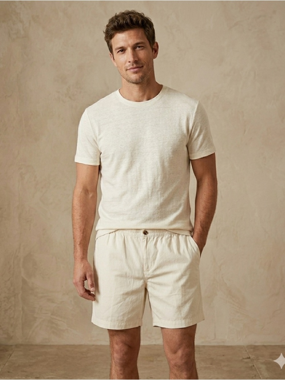 Abound Workwear Shorts Ivory XL Elastic Waist Cotton NWT